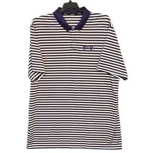 Nike Golf Dri Fit Men's Embroidered TCU Horned Frogs Purple Stripe Polo Top XXL